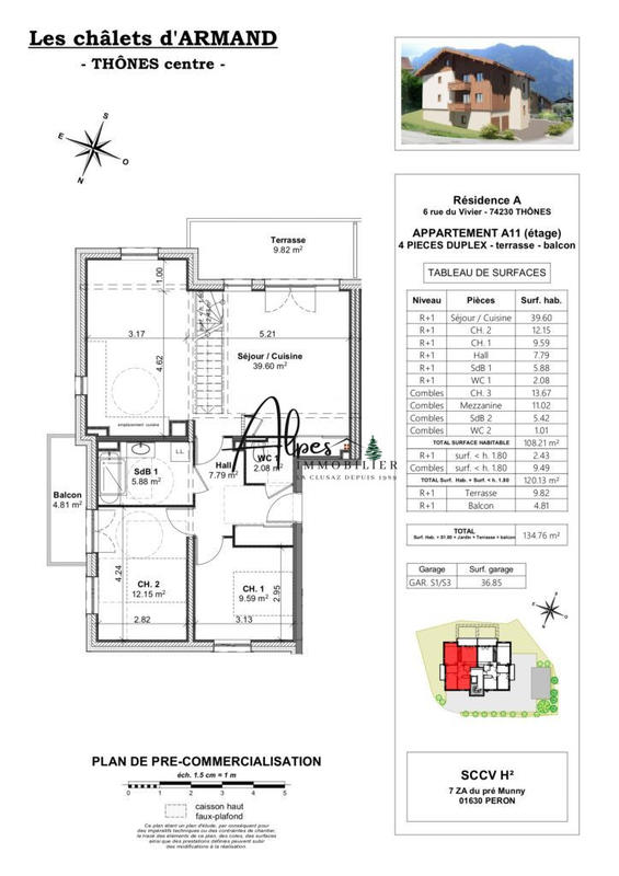 Appartement - 80 m² - 3 pièces
