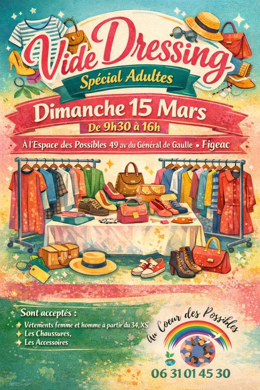 Vide-dressing spécial adultes à l'Espace des Possibles à Figeac