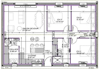 Maison - 90 m² - 5 pièces