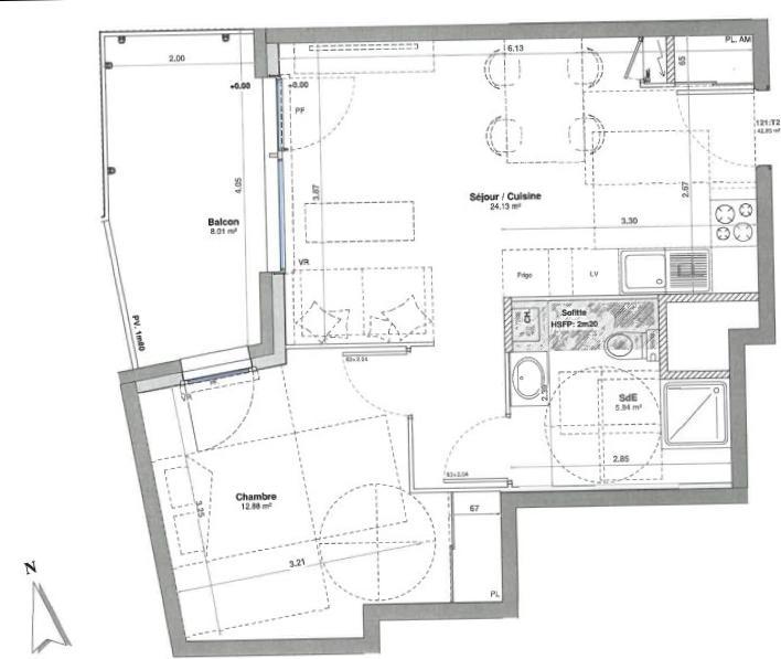 Appartement - 43 m² - 2 pièces