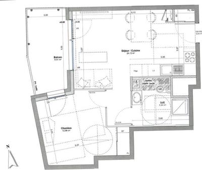 Appartement - 43 m² - 2 pièces