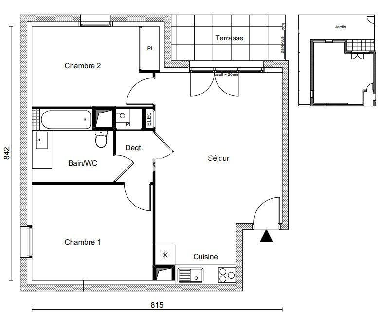 Appartement - 57 m² - 3 pièces