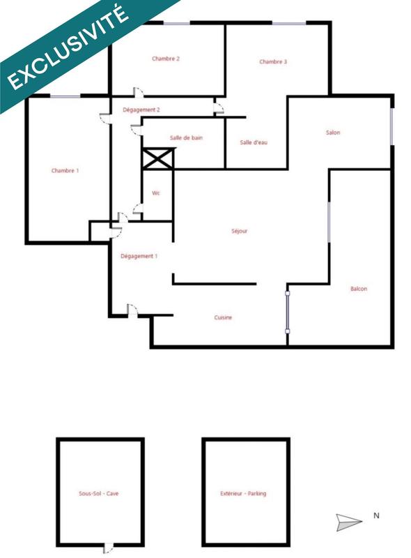 Appartement - 103 m² - 4 pièces