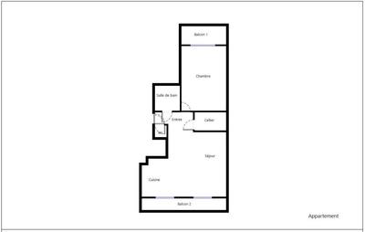 Appartement - 62 m² - 2 pièces