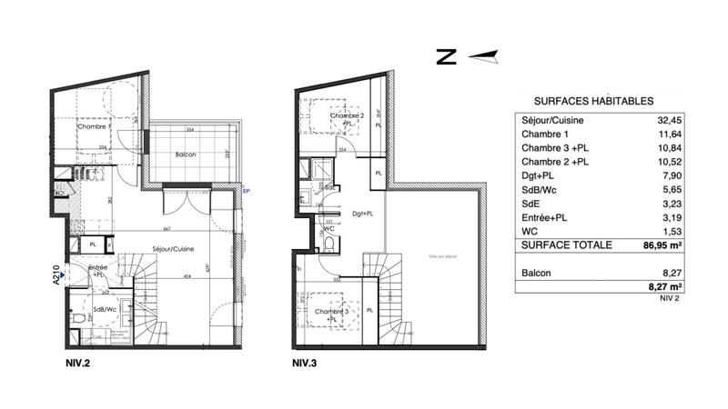 Appartement - 87 m² - 4 pièces