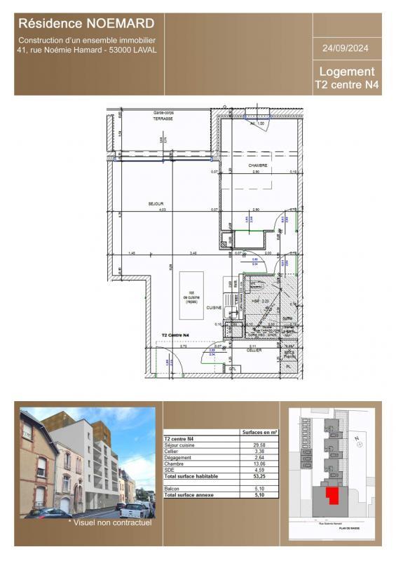 Appartement - 53 m² - 2 pièces
