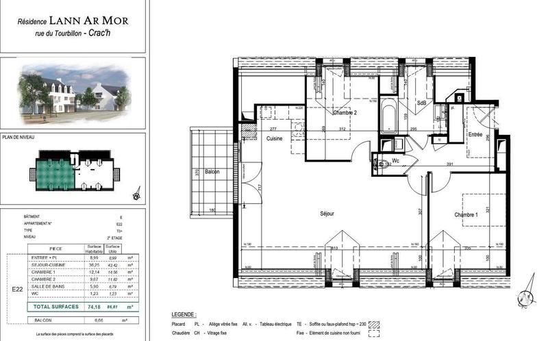 Appartement - 74 m² - 3 pièces