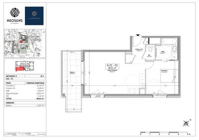 Appartement - 48 m² - 2 pièces