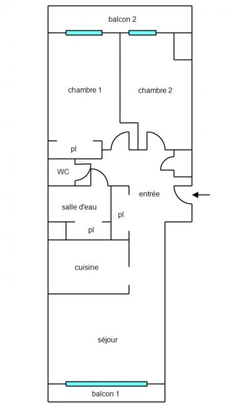 Appartement - 64 m² - 3 pièces
