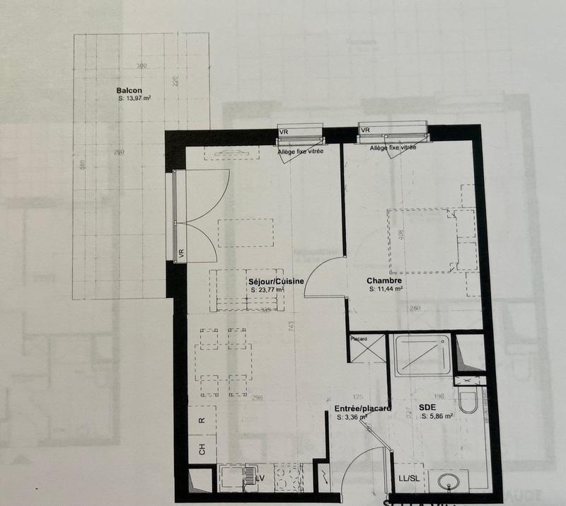 Appartement - 44 m² - 2 pièces