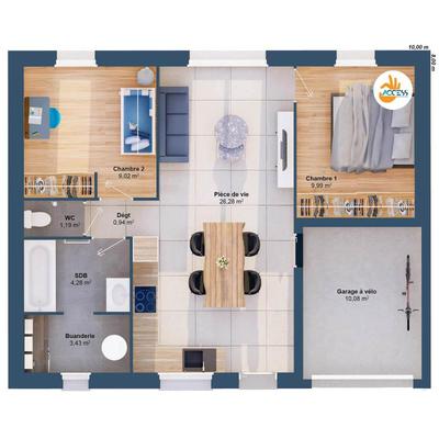 Maison - 55 m² - 4 pièces