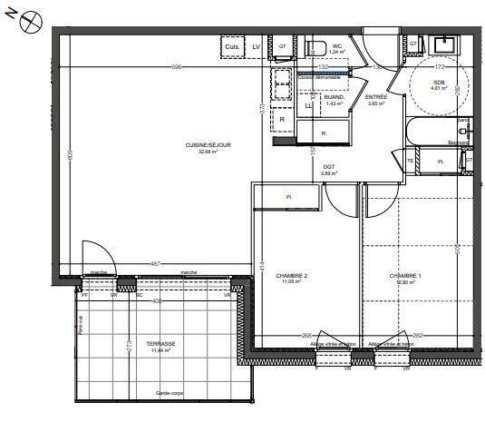 Appartement - 71 m² - 3 pièces