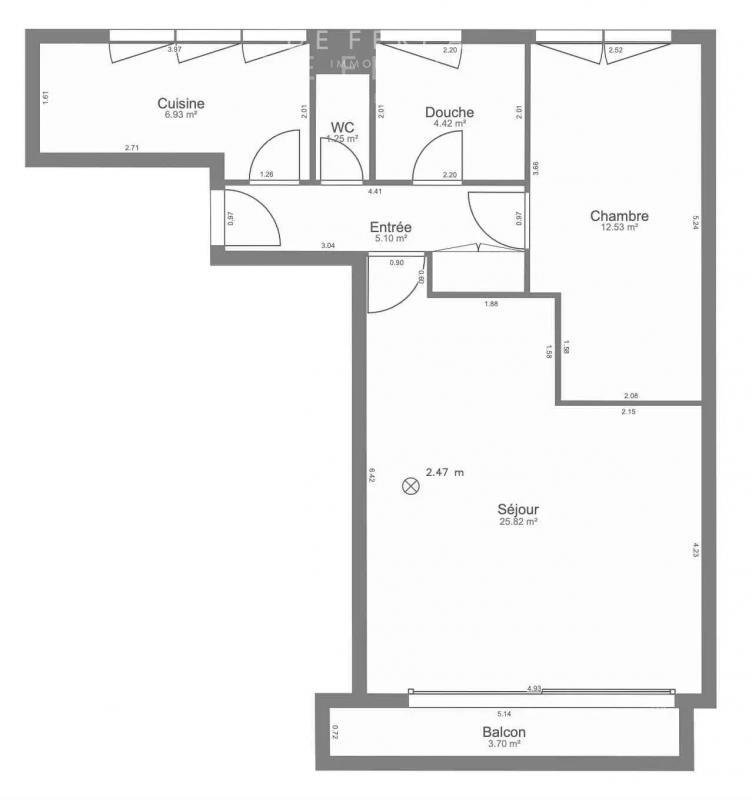 Appartement - 58 m² - 2 pièces
