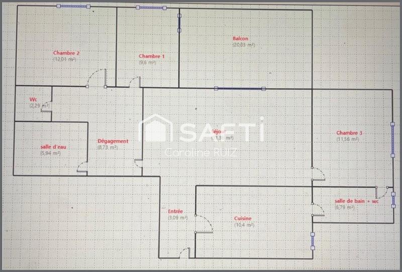 Appartement - 104 m² - 4 pièces