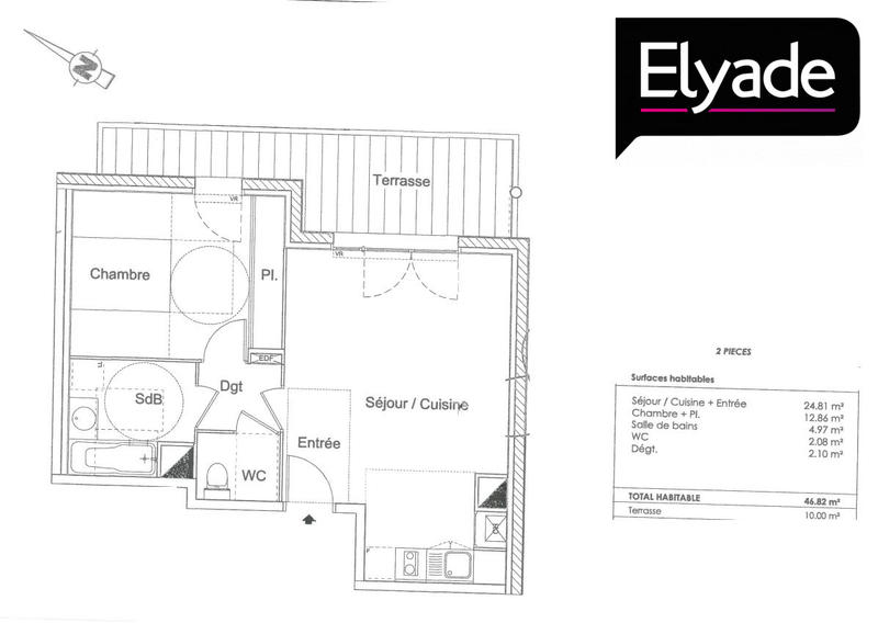 Appartement - 47 m² - 2 pièces