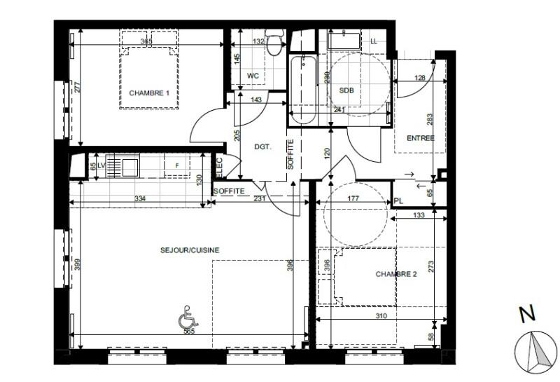 Appartement - 63 m² - 3 pièces