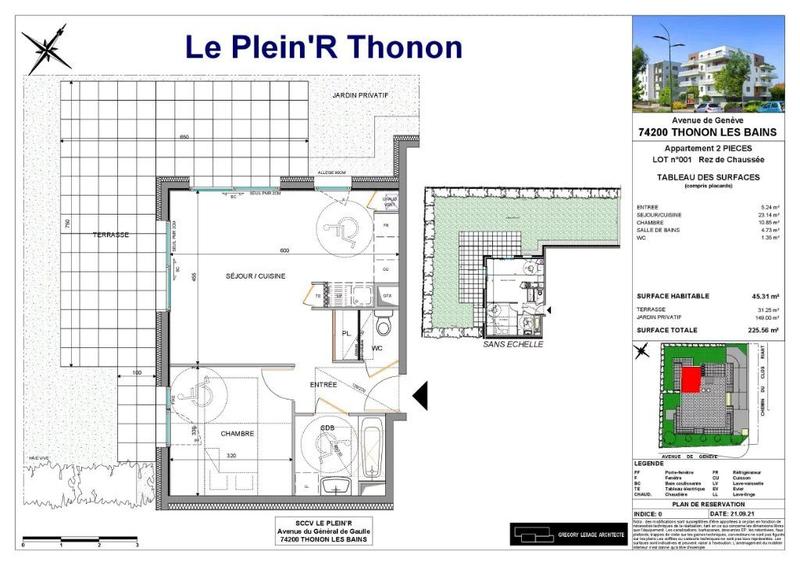 Appartement - 45 m² - 2 pièces