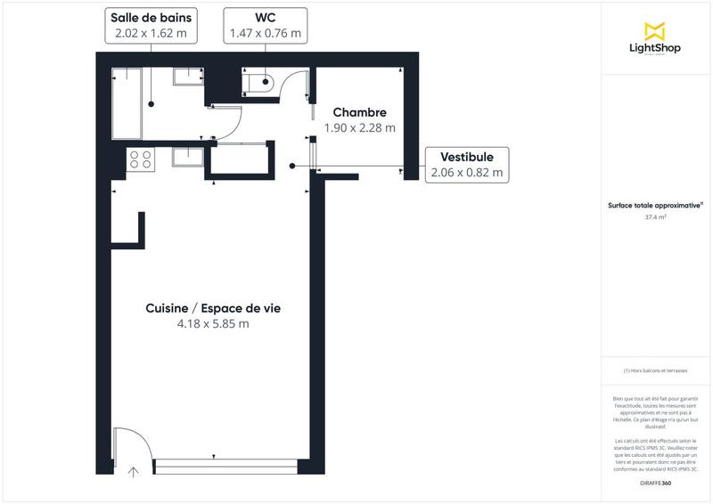 Appartement - 38 m² - 2 pièces
