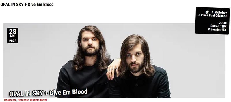 Opal in sky + Give em blood