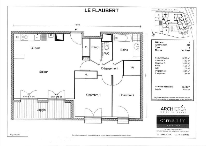 Appartement - 65 m² - 3 pièces