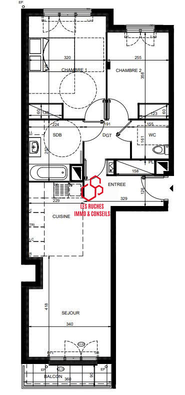 Appartement - 62 m² - 3 pièces