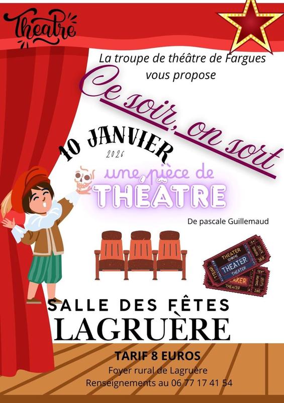 Théâtre "Ce soir, on sort" par le théâtre de Fargues