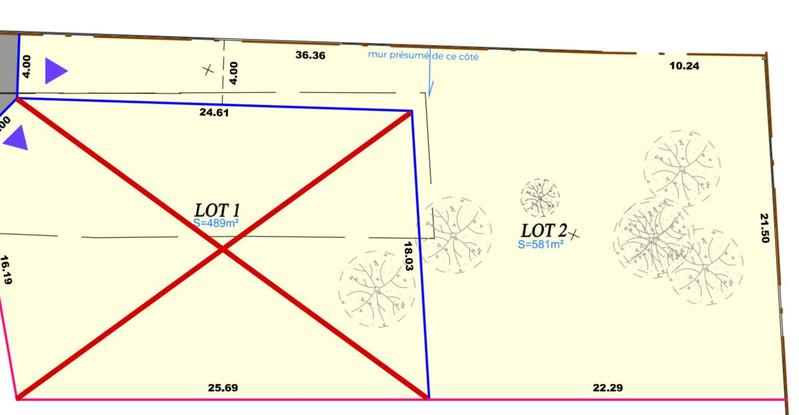 Terrain constructible - 581 m²