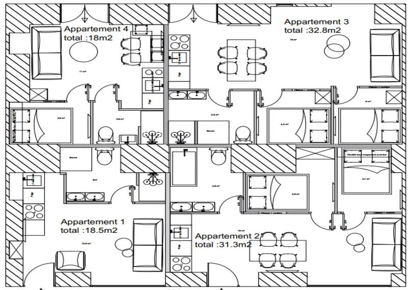 Appartement - 100 m² - 9 pièces