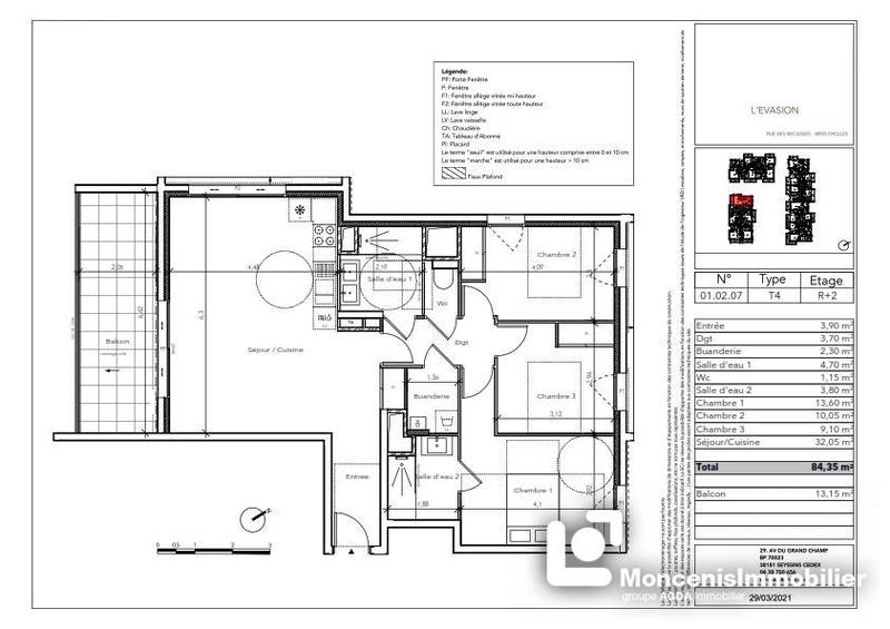 Appartement - 84 m² - 4 pièces