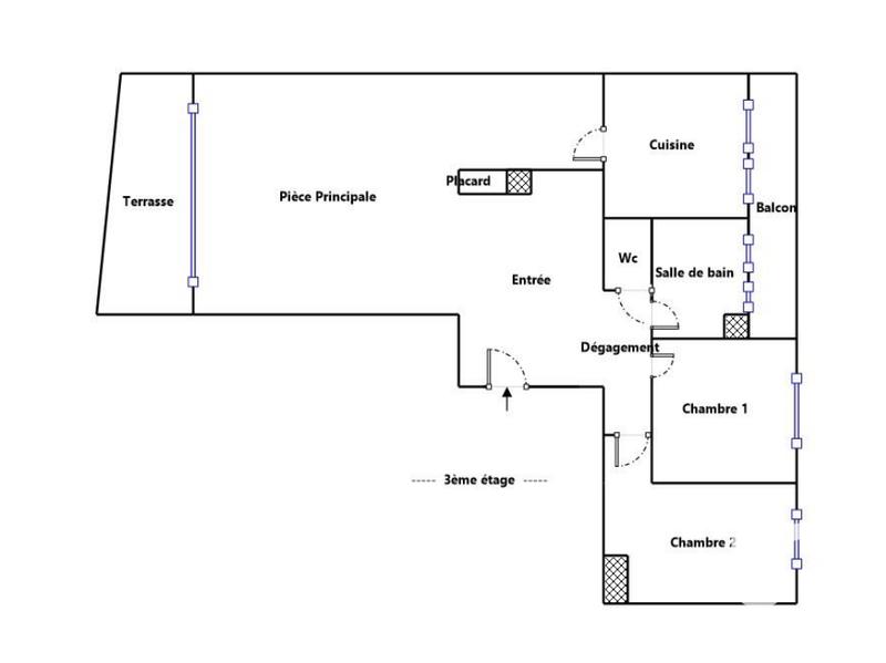 Appartement - 105 m² - 3 pièces