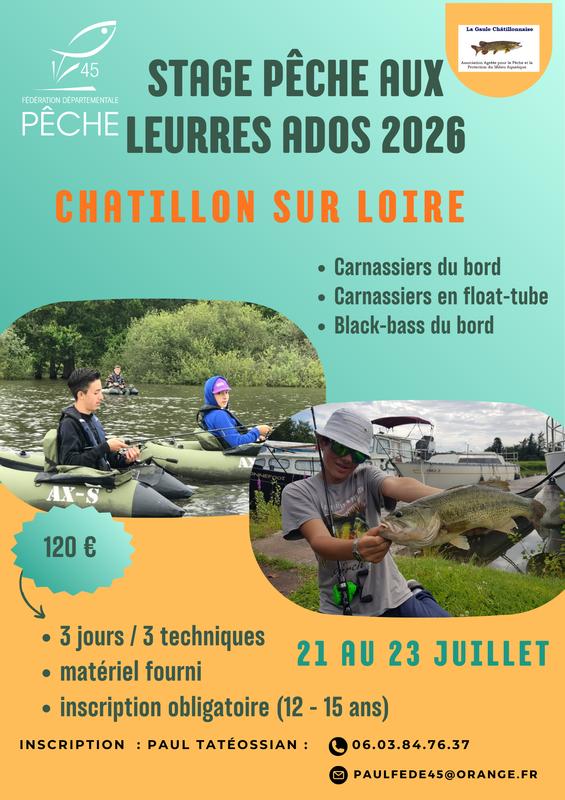 Stage de pêche aux leurres (ados)