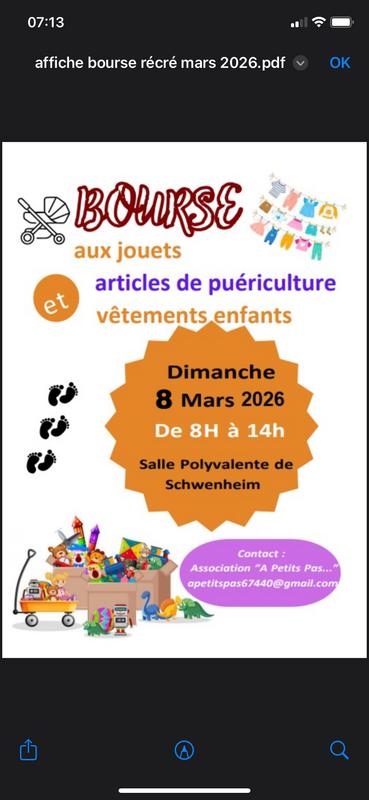 Bourse aux vêtements, jouets, puériculture