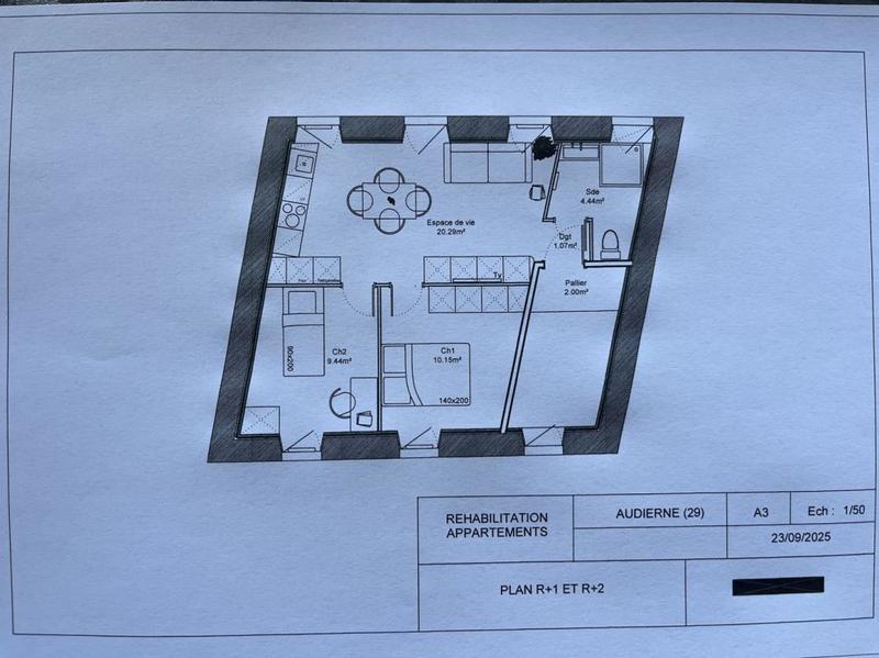 Appartement - 47 m² - 3 pièces