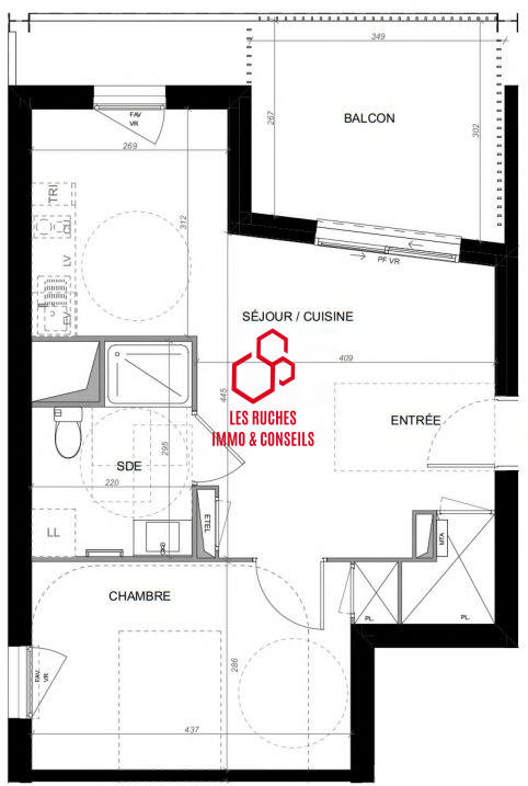 Appartement - 44 m² - 2 pièces