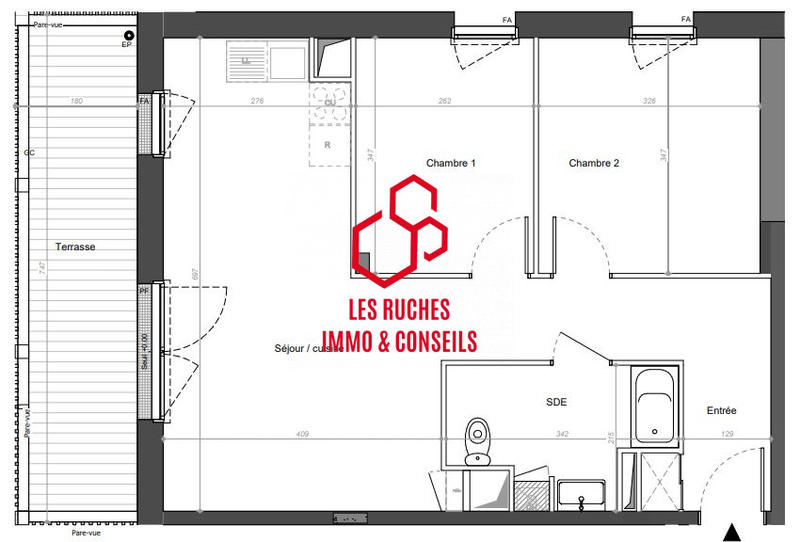 Appartement - 59 m² - 3 pièces