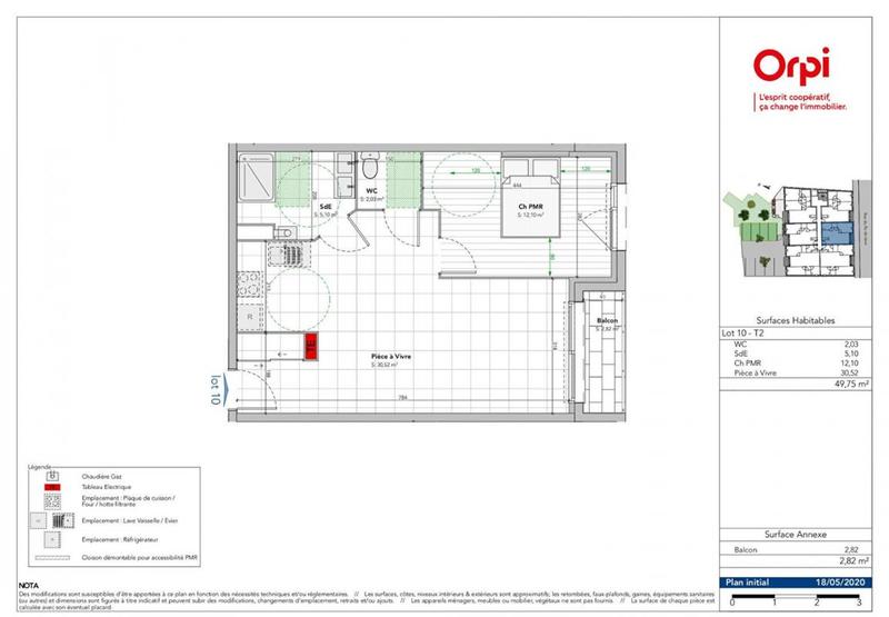 Appartement - 49 m² - 2 pièces