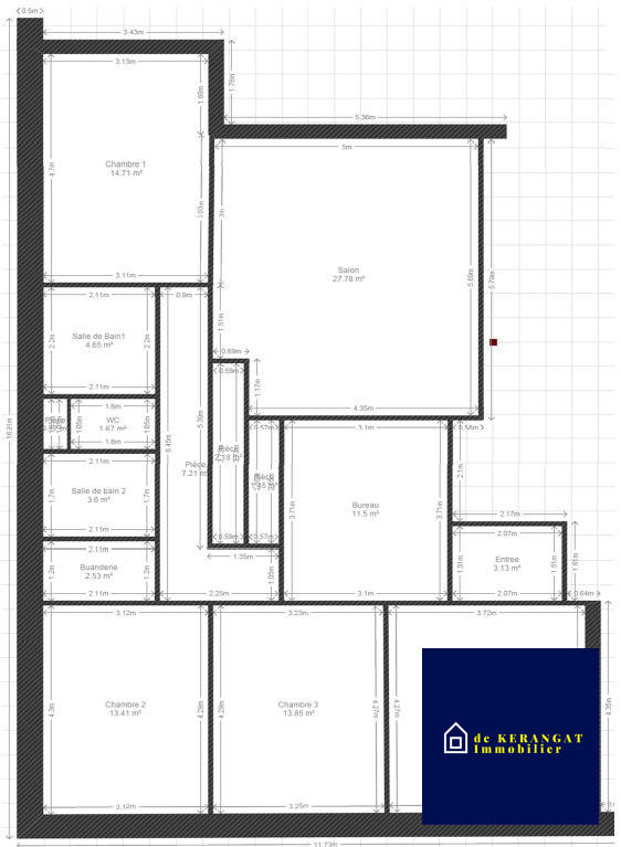 Appartement - 121 m² - 4 pièces