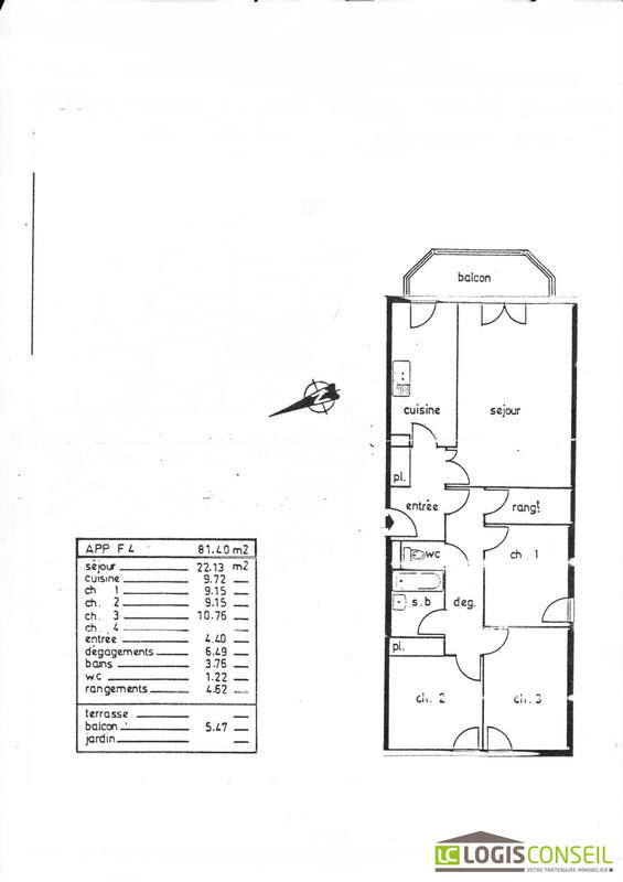 Appartement - 83 m² - 4 pièces