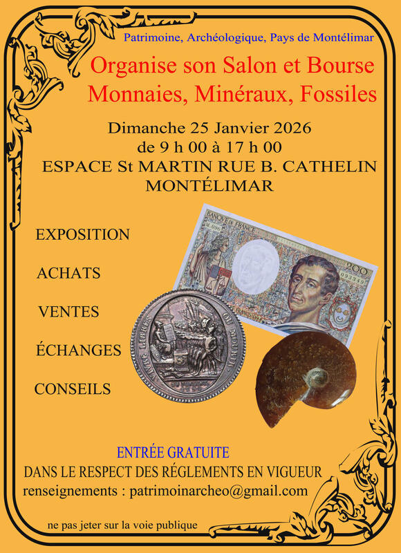Bourse monnaies, minéraux et fossiles