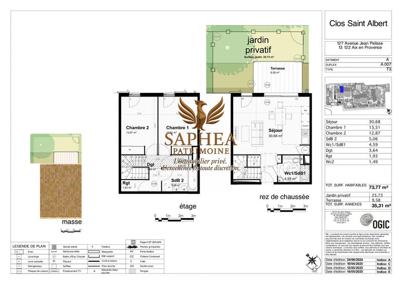 Maison - 74 m² - 3 pièces