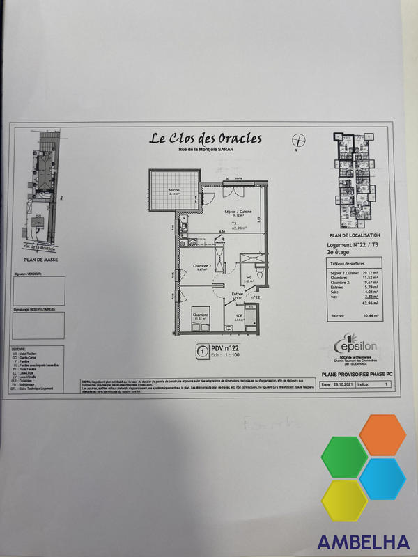 Appartement - 63 m² - 3 pièces