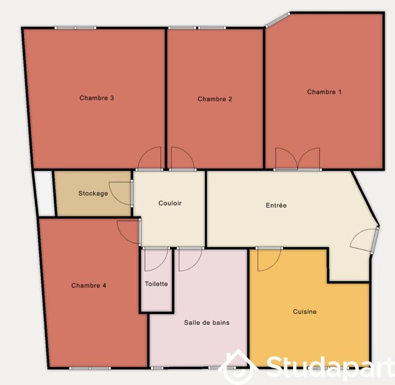 Chambre - 20 m² - 1 pièce