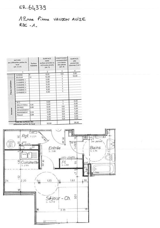 Appartement - 32 m² - 1 pièce
