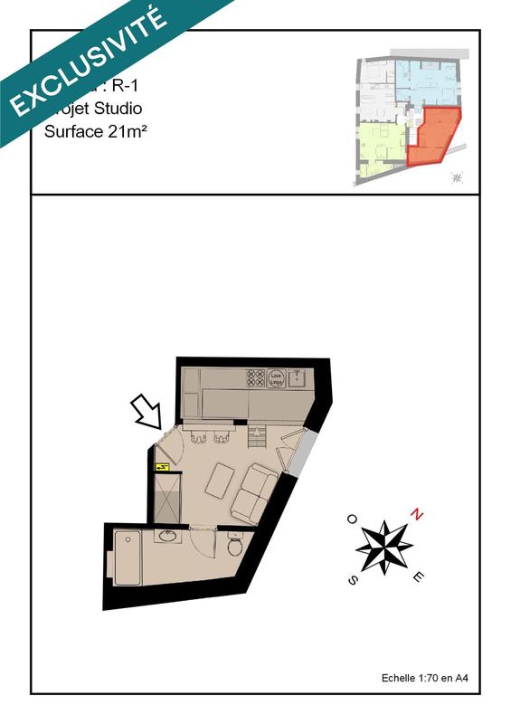 Appartement - 21 m² - 1 pièce