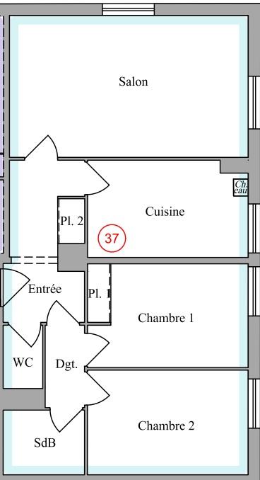Appartement - 65 m² - 3 pièces