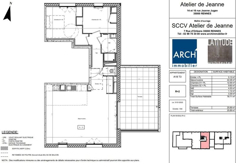 Appartement - 79 m² - 3 pièces