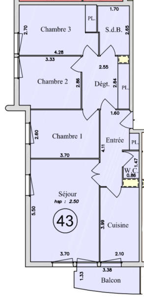 Appartement - 78 m² - 4 pièces