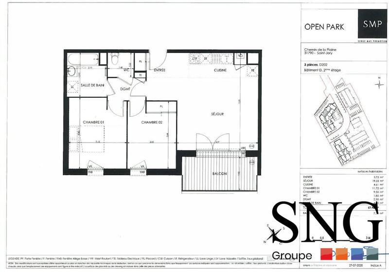 Appartement - 58 m² - 3 pièces