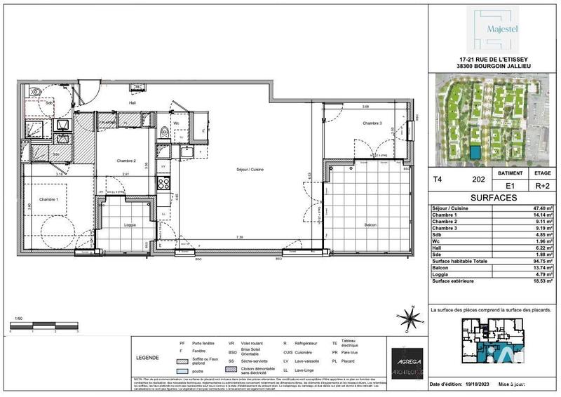 Appartement - 45 m² - 2 pièces