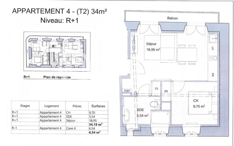 Appartement - 34 m² - 2 pièces